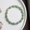 Natural Jade Bracelet with Flower Charm