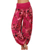 Flower Leaves Pattern Loose Harem Trousers Women's Yoga Pants
