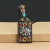 Ebony Wood Pendant Necklace with Buddhist Symbols
