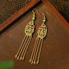 Chinese Enamel Flower Drop Earrings