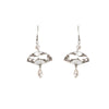 Copper Fan Auspicious Clouds Pearl Drop Earrings