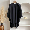 Solid Color Cotton Slit Shawl Wrap