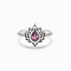Silver Lotus Zircon Blessing Protection Ring