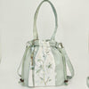 Embroidered Flowers Canvas Tote Shoulder Bag Handbag