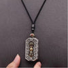 Copper Silver-Plated Vajra Pendant with Auspicious Patterns