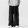 Men's Wide Leg Pants Solid Color Corduroy Trousers With Pockets