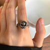 FengShui PiXiu Red Wealth Ring Adjustable Vintage Silver