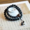 Double Layer Wood Bead Bracelet with Animal Charm