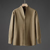 Men's Solid Fall Long Sleeve Hidden Half Button Design Men's Shirts