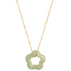 Dainty Hetian Jade Cyan Jade Luck Floral Charm Necklace Pendant