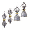 Tibetan Copper Vajra and Bell Pendant with Engraved Mantra