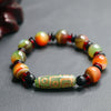 Nine-Eye Dzi Bead Black Agate Bracelet