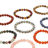Natural Stone Bead Bracelet, 8mm Round Gemstone