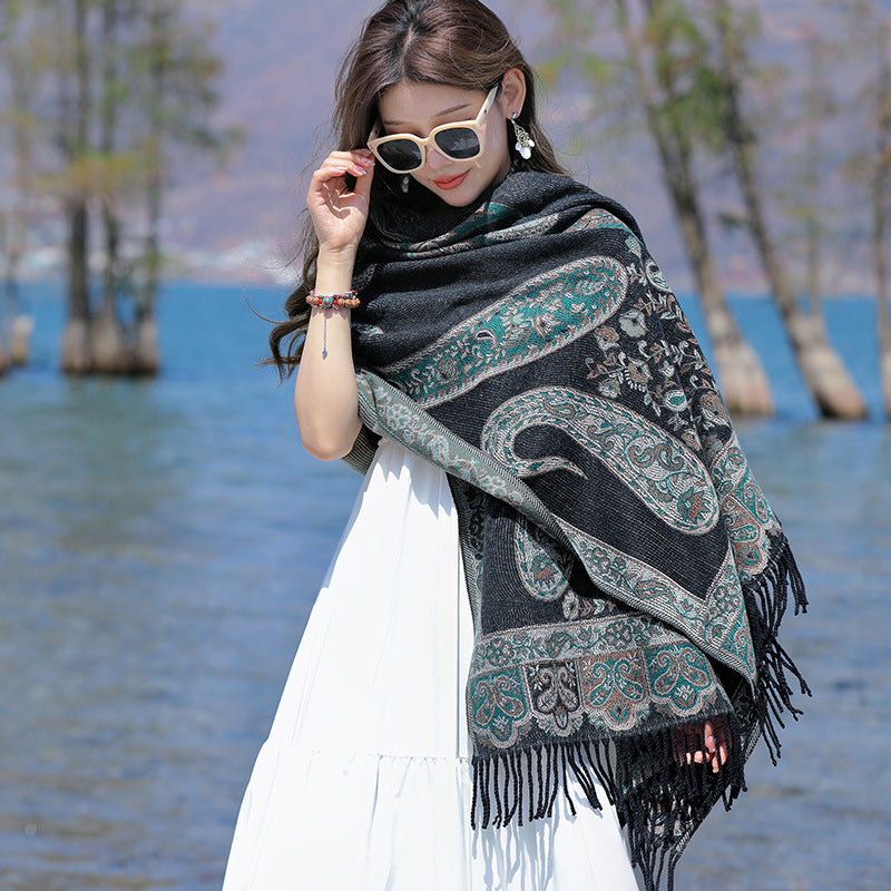 Tibetan Shawl Paisley Wrap Scarf