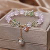 Crystal Charm Bracelet with Drop Pendant