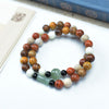 Multi-Wood Bead Bracelet with Six Syllable Mantra
