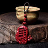 Cinnabar Keychain with Traditional Chinese Motifs