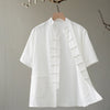 Men's Cotton Linen Tang Suit Shirt Short Sleeve Chinese Style Top