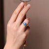 Lotus Flower Enamel Adjustable Ring