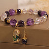 Amethyst PiXiu Bracelet with Clear Quartz Beads