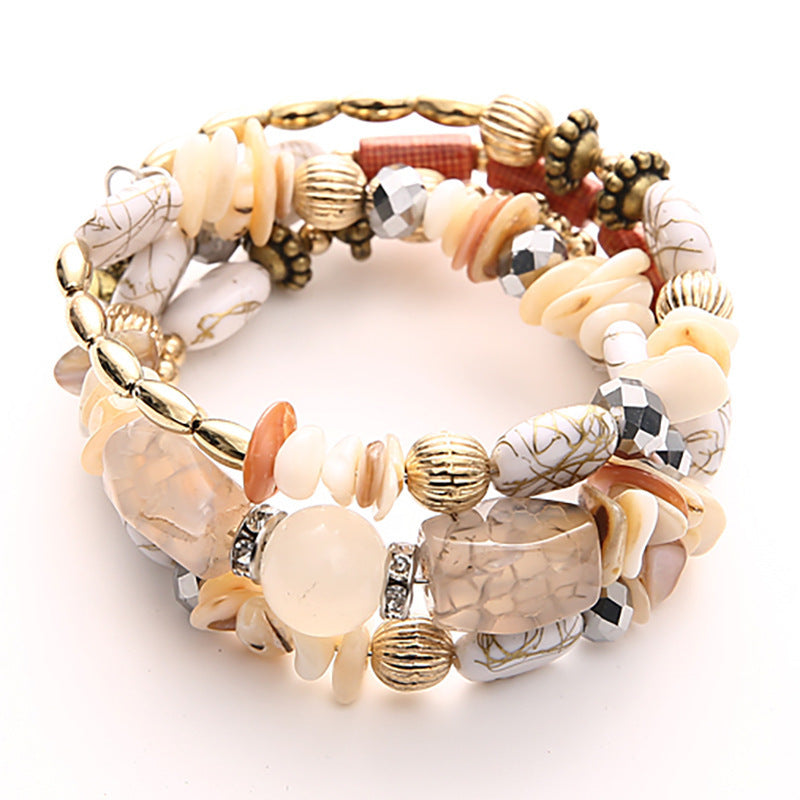 Multilayer Irregular Agate Stone Beads Wrap Bracelet