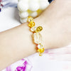 Natural Citrine and White Crystal Nine Tailed Fox Bracelet