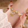 New Chinese Style Woven Bead Bracelet with Peace Buckle Charm