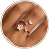 Adjustable Flower Ring with Cubic Zirconia