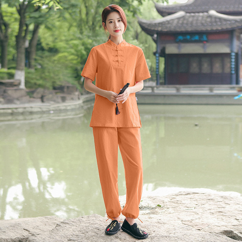 Women's Meditation Cloth Cotton Linen Tai Chi Set