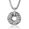 Om Mani Padme Hum Necklace Titanium Steel Circle Pendant
