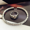 Engraved Open Cuff Bangle and Ring Set