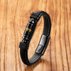 Om Mani Padme Hum Leather Bracelet with Stone Beads