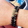 Crown Charm Double Wrap Bracelet, 8mm Beads