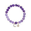Amethyst Crystal Moon Star Bracelet