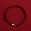 999 Gold Mini Three Beads Design Luck Rope Bracelet Anklet