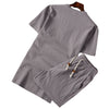Men's Meditation Cloth Set Cotton Linen Shorts T-Shirt