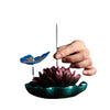 Ceramic Lotus Incense Burner, New Chinese Style Home Decor