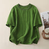 Women's Cotton Linen Short Sleeve T-Shirt Relaxed Fit