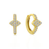 925 Sterling Silver Cross and Eye Hoop Earrings with Zircon