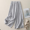 Women's Wide Leg Pants Cotton Linen High Waist Pleated Trousers