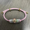 Geometric Copper Charm Bracelet with Red String