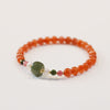Red Agate and Hetian Jade Bead Bracelet