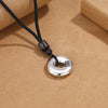 Pixiu Peace Buckle Copper Necklace, Silver-Tone Pendant