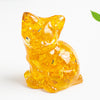 Crystal Chip Resin Cat Figurine Desktop Decoration