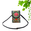 Embroidered Canvas Crossbody Bag with Floral Motifs