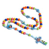 Children's Cross Necklace, Colorful Resin Beads