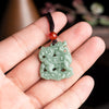 Jade Qilin Pendant Necklace with Red Bead