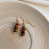 Tiger Eye Stud Earrings, Vintage Geometric Style
