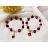 Rose Red Tiger Eye Pixiu and Fox Charm Bracelet