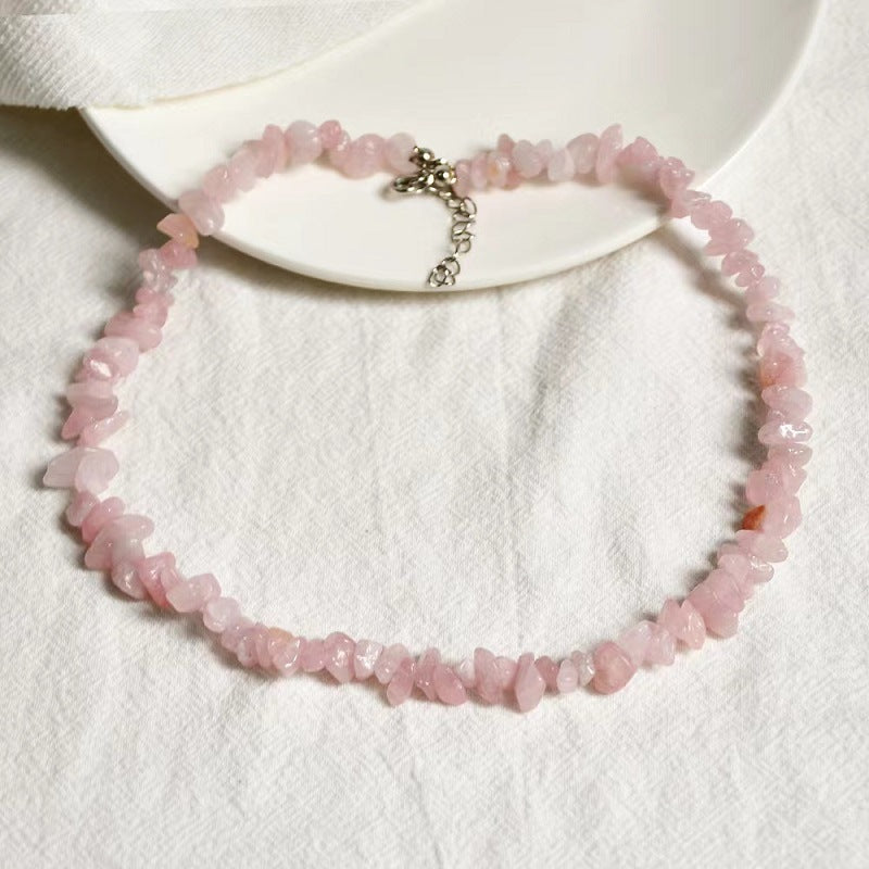 Crystal Stone Luck Necklace, Crushed Chip Choker